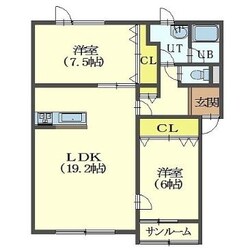 ヴィラージュ東浜の物件間取画像